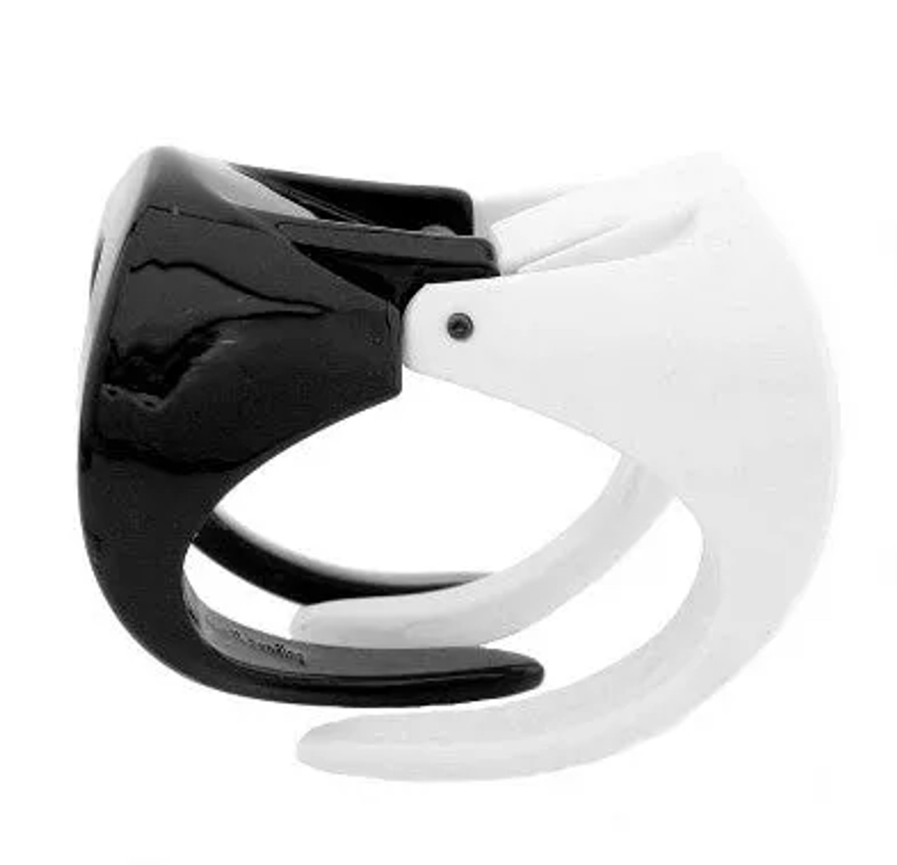 Black & White Combination Tube Hair Claw - S000558B002117P000462V009