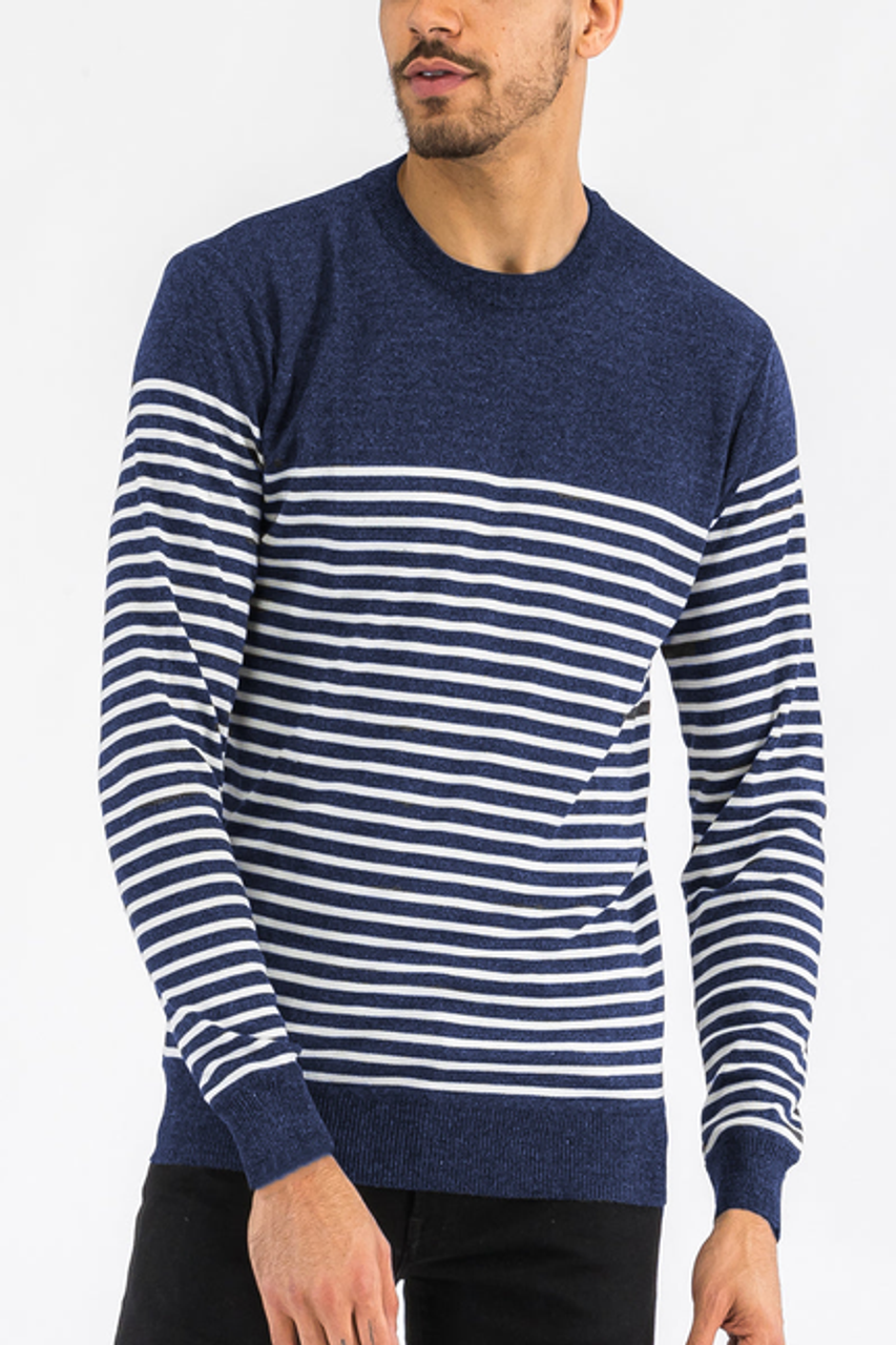 Freddy Striped Sweater - NR2014-NAVYWHITE-M