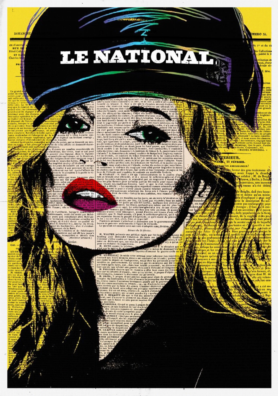 Kate Moss Newspaper Glass Wall Art - BM116-1 Kate Moss Newspaper Glass Wall Art - BM116-1