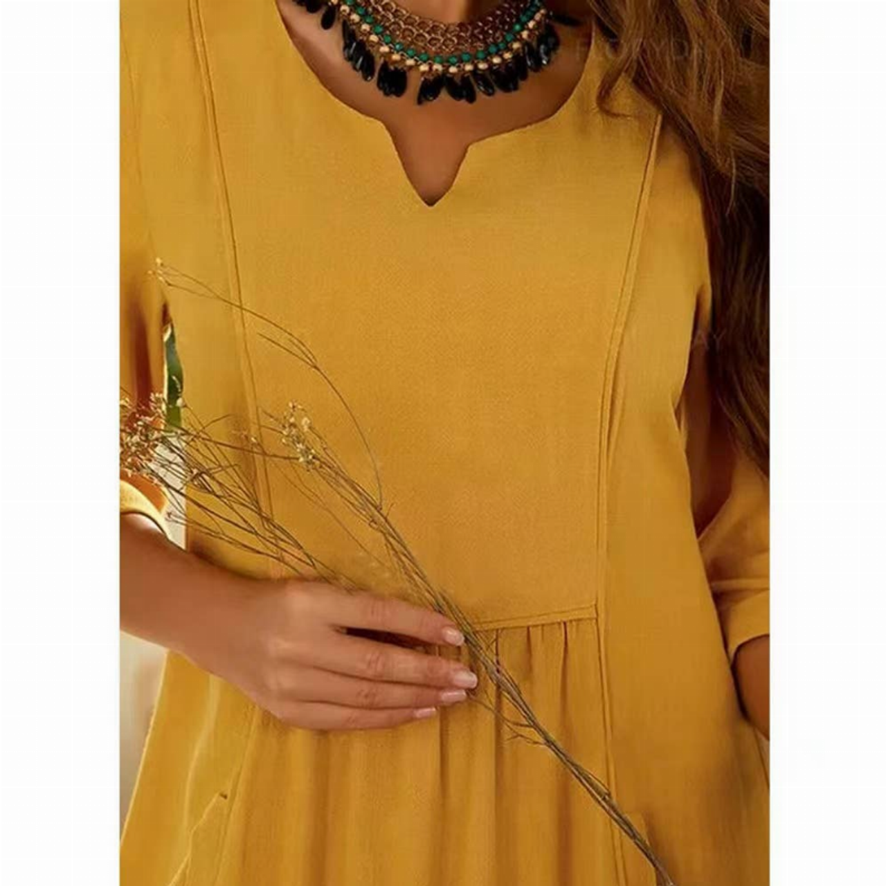 Handmade Dress - 100% Linen Elegant Dress - 171000032415
