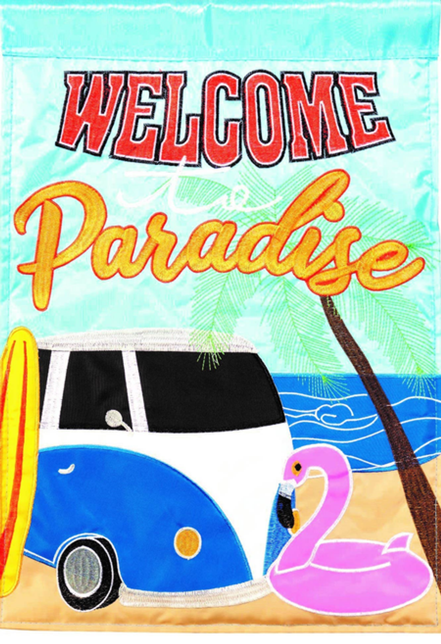 Flag Welcome To Paradise Polyester
