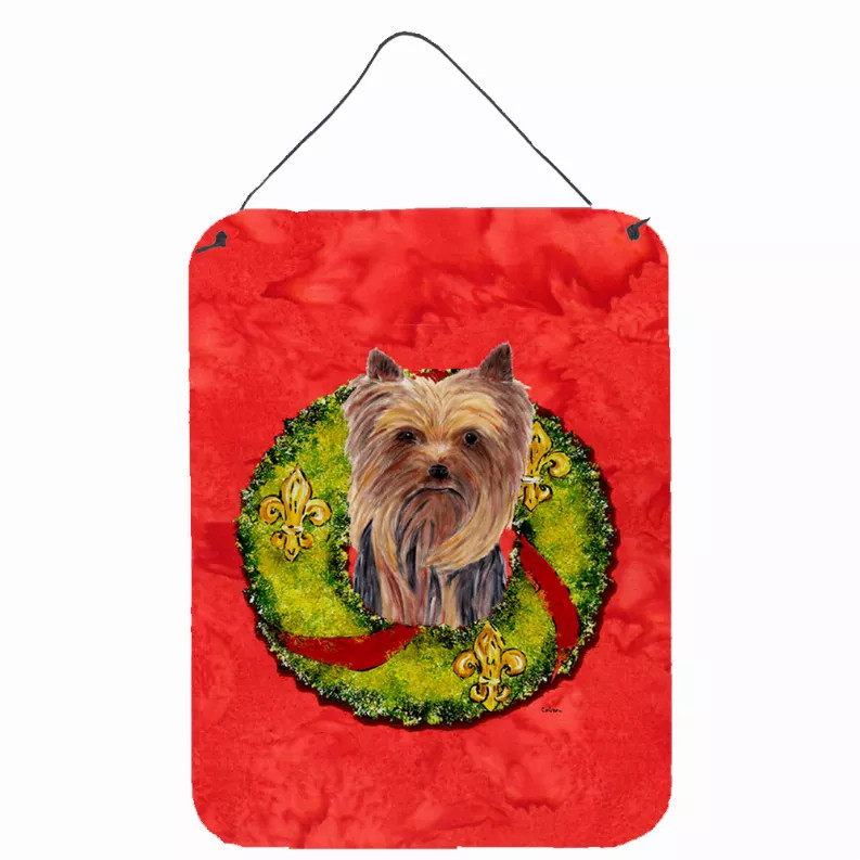 Christmas Wreath Design with Dog Wall or Door Hanging Prints - S000213B001695P028471V000
