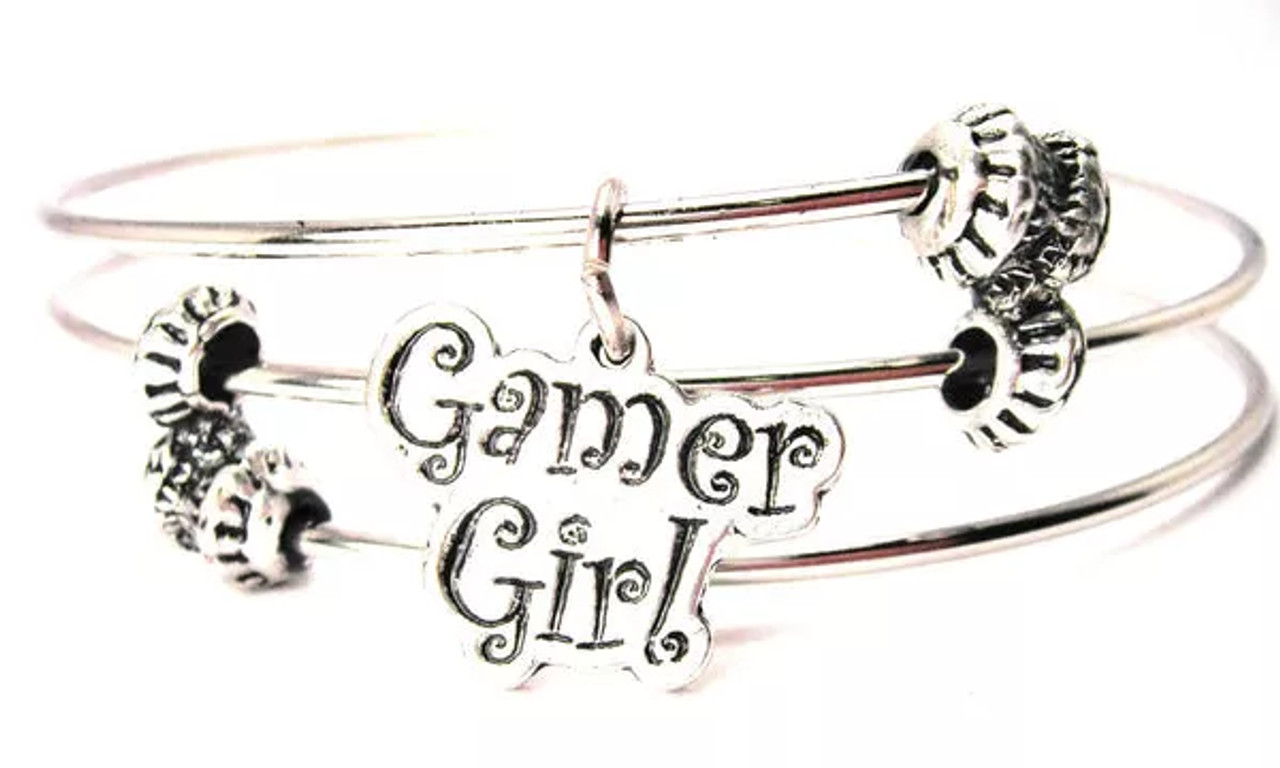Gamer Girl Triple Style Bangle Bracelet