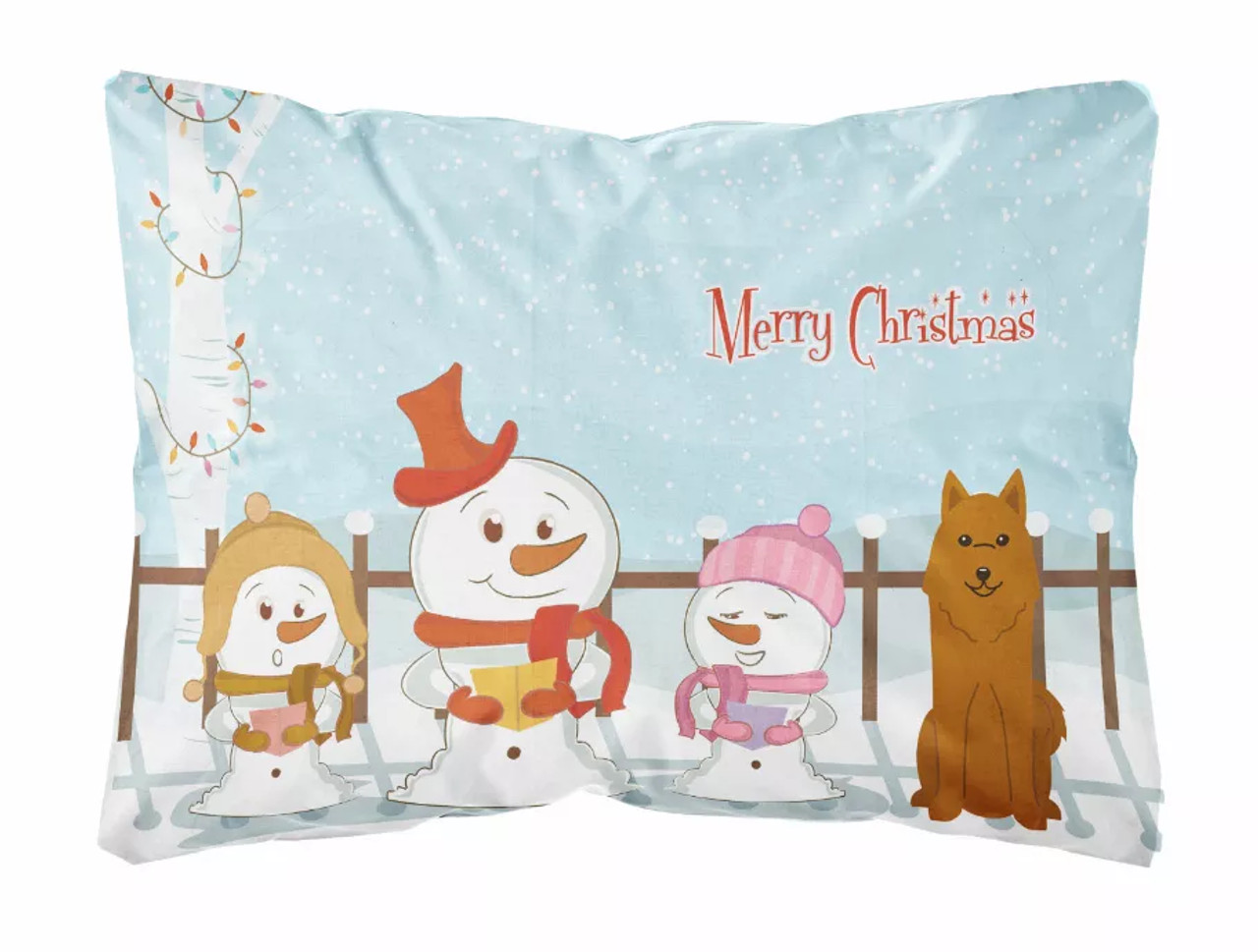 Merry Christmas Carolers Dog Art Canvas Fabric Decorative Pillow - S000213B001695P071392V000