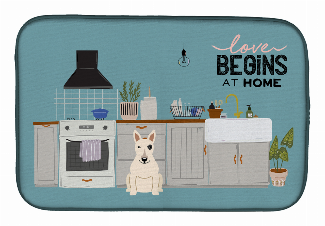 Dog Kitchen Scene Dish Drying Mat - CK7842DDM