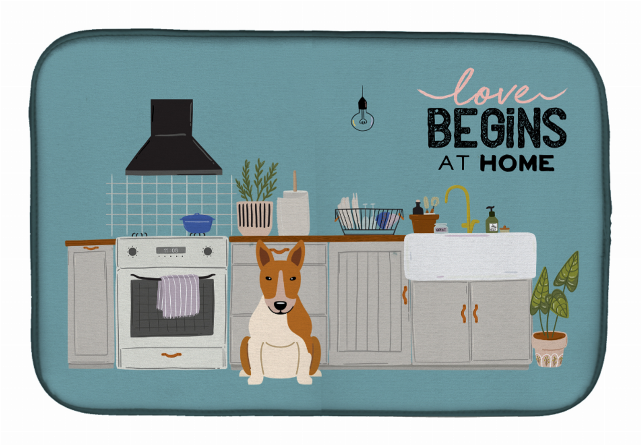 Dog Kitchen Scene Dish Drying Mat - CK7839DDM
