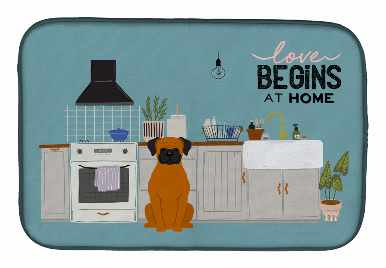 Dog Kitchen Scene Dish Drying Mat - CK7819DDM