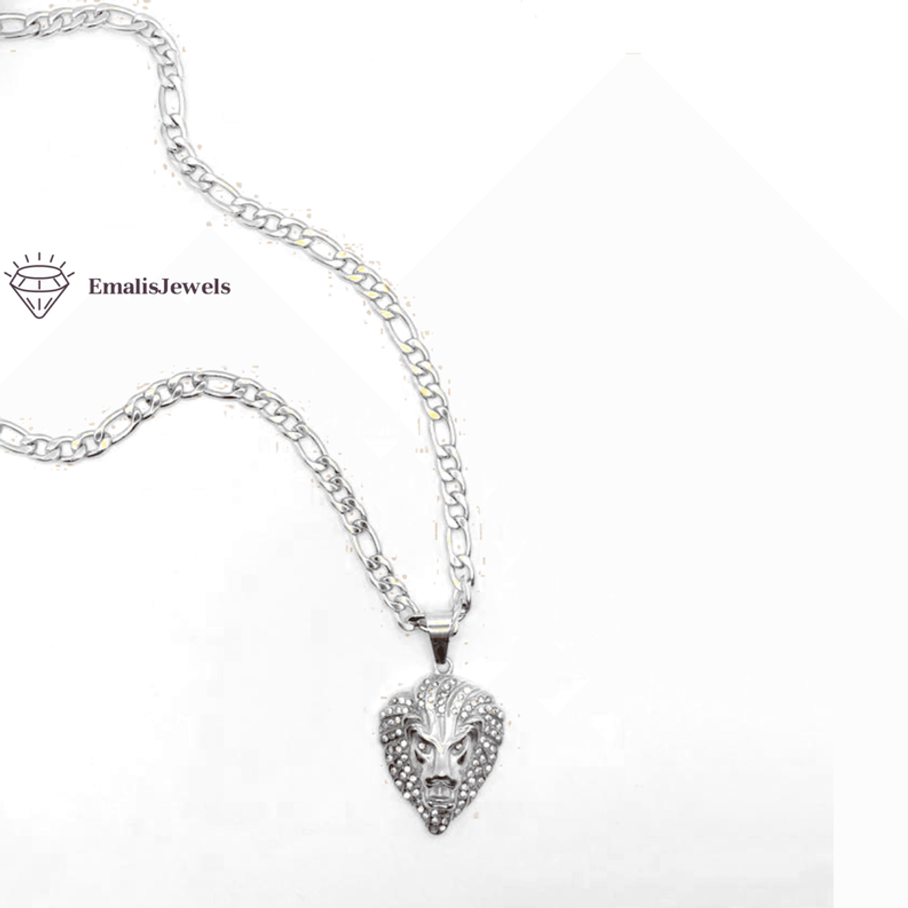 Stainless Steel Chain Necklace and Stainless Steel - SLVLIONSTSSET