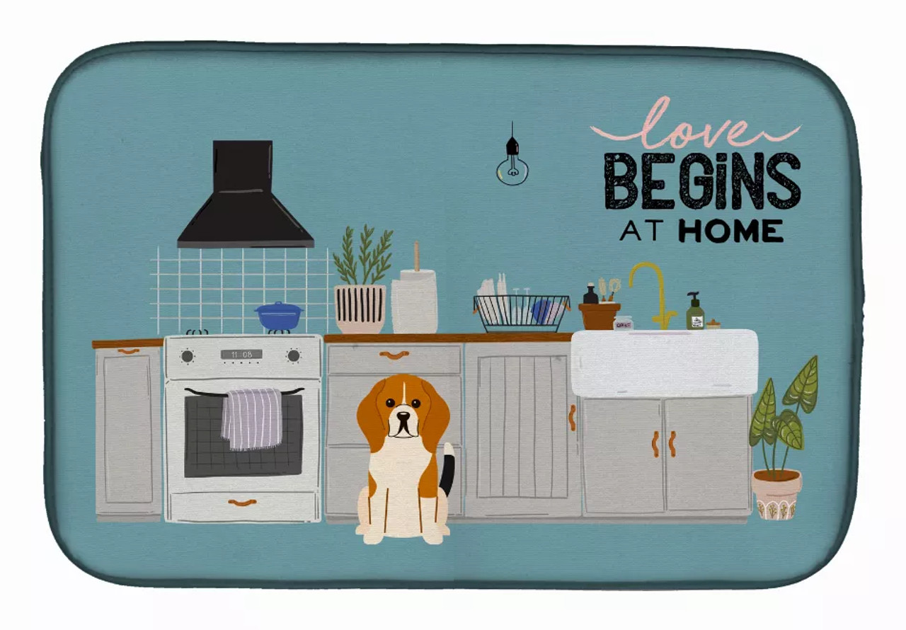 Dog Kitchen Scene Dish Drying Mat - S000213B001695P020173V006