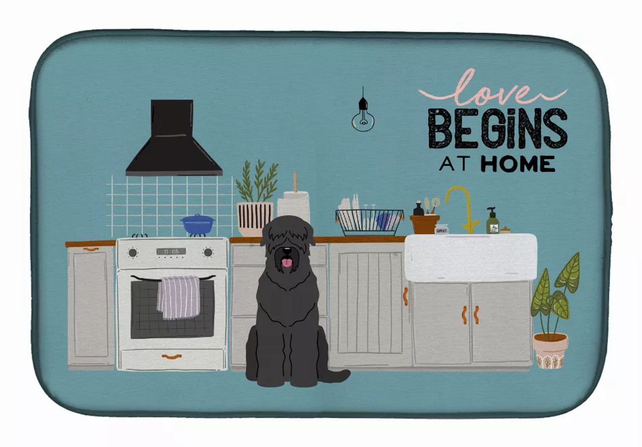 Dog Kitchen Scene Dish Drying Mat - S000213B001695P020173V003