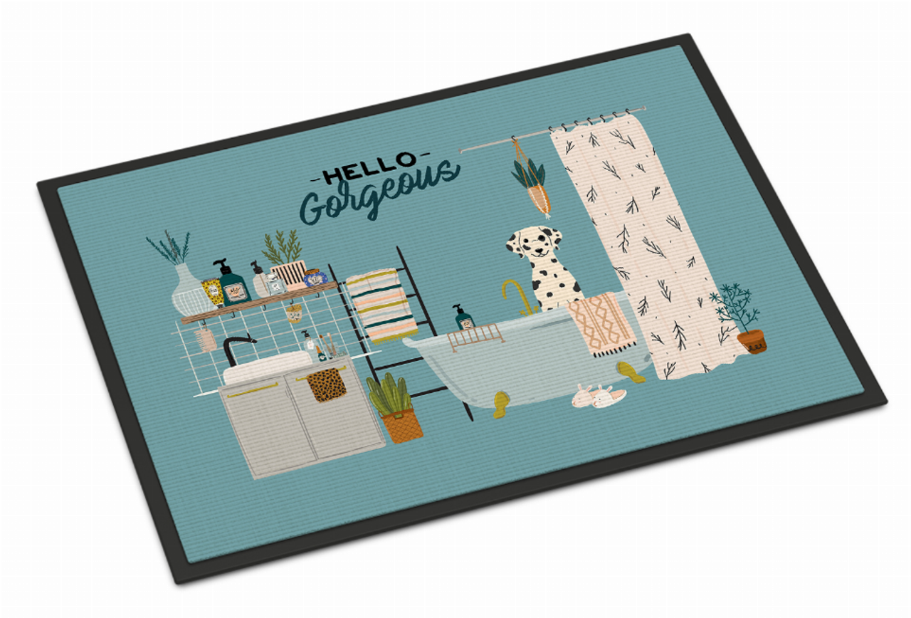 Multi Themed Dog in Bathtub Indoor or Outdoor Mat