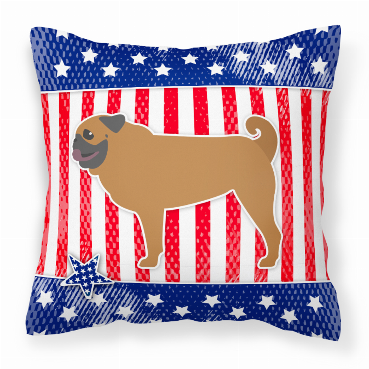 USA Design with Dog Fabric Decorative Pillow - BB3347PW1414