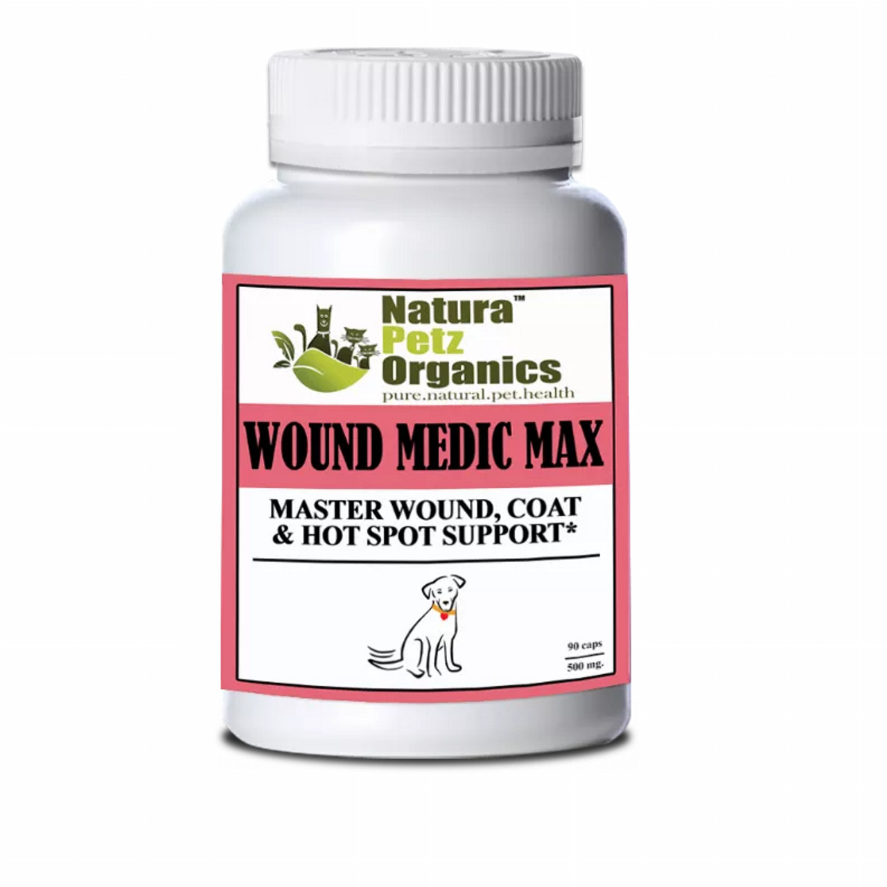 Wound Medic Max Caps* Master Wound, Skin & Coat Support For Dogs & Cats* - WOUNDMEDIC90DOG