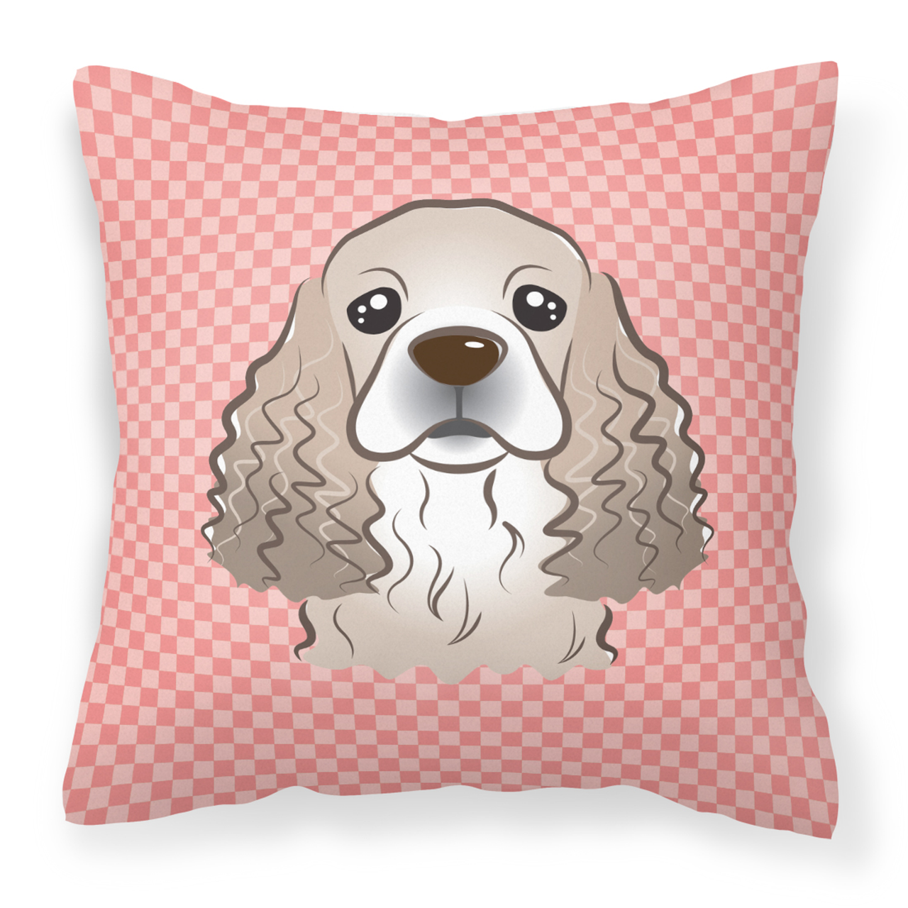 Dog Face Checkerboard Design Fabric Decorative Pillow - S000213B001695P043291V000