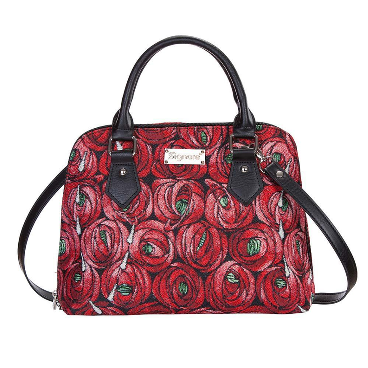 Rennie Mackintosh Rose And Teardrop Convertible Top Handle Purse Handbag