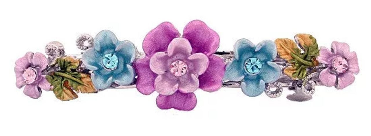 Rose Leaf Automatic Swarovski Barrette - rose-leaf-automatic-swarovski-barrette-1484-1597-1