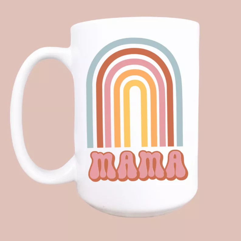 Rainbow mama ceramic coffee mug - S001640B002144P000216V002