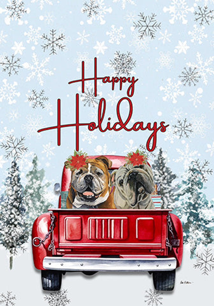 English Bull Dog - Hippie Hound Studio Best of Breed Holiday House and Garden Flag