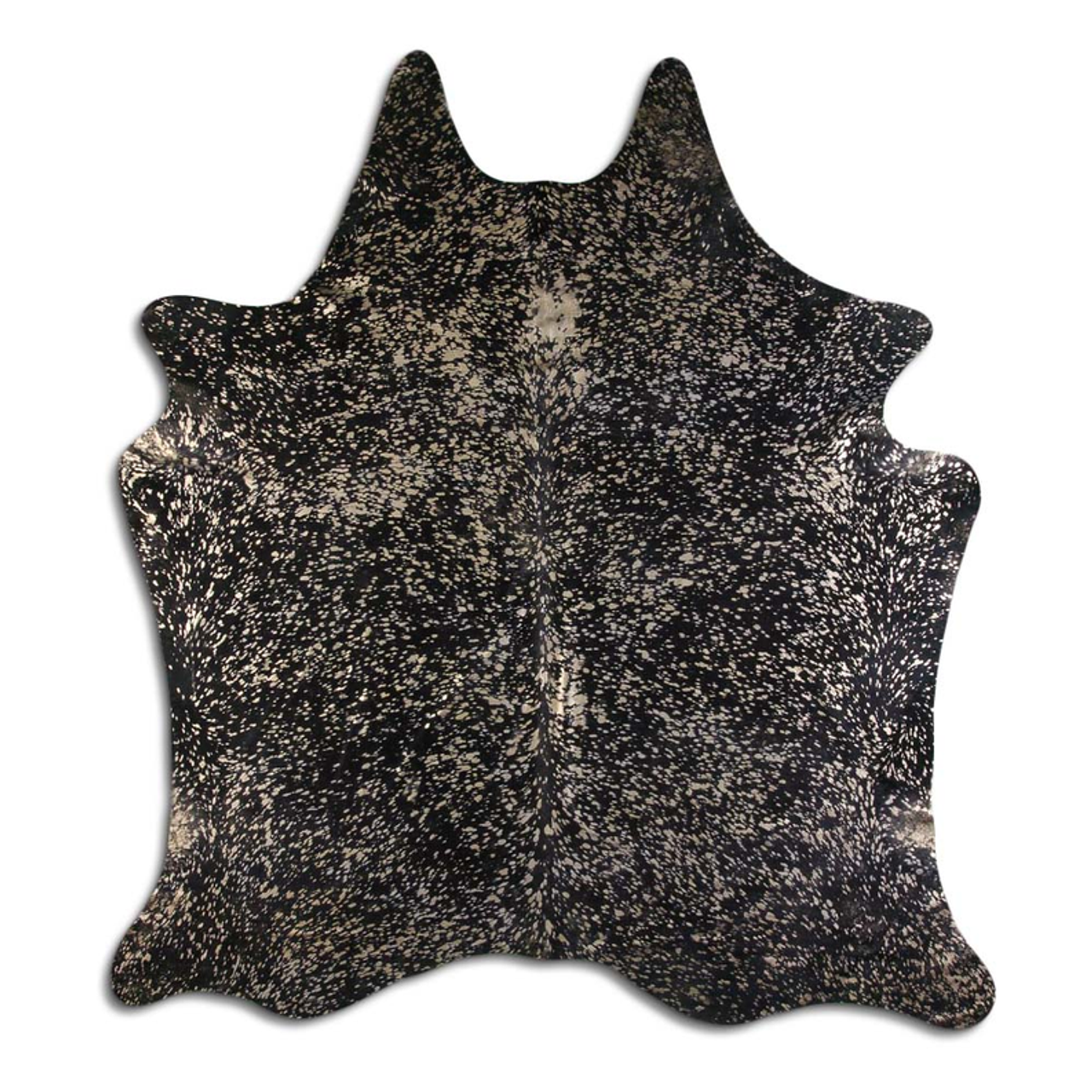 ACID WASHED HAIR ON COWHIDE GOLD METALLIC ON BLACK - CPDGDBLA3A-00129839