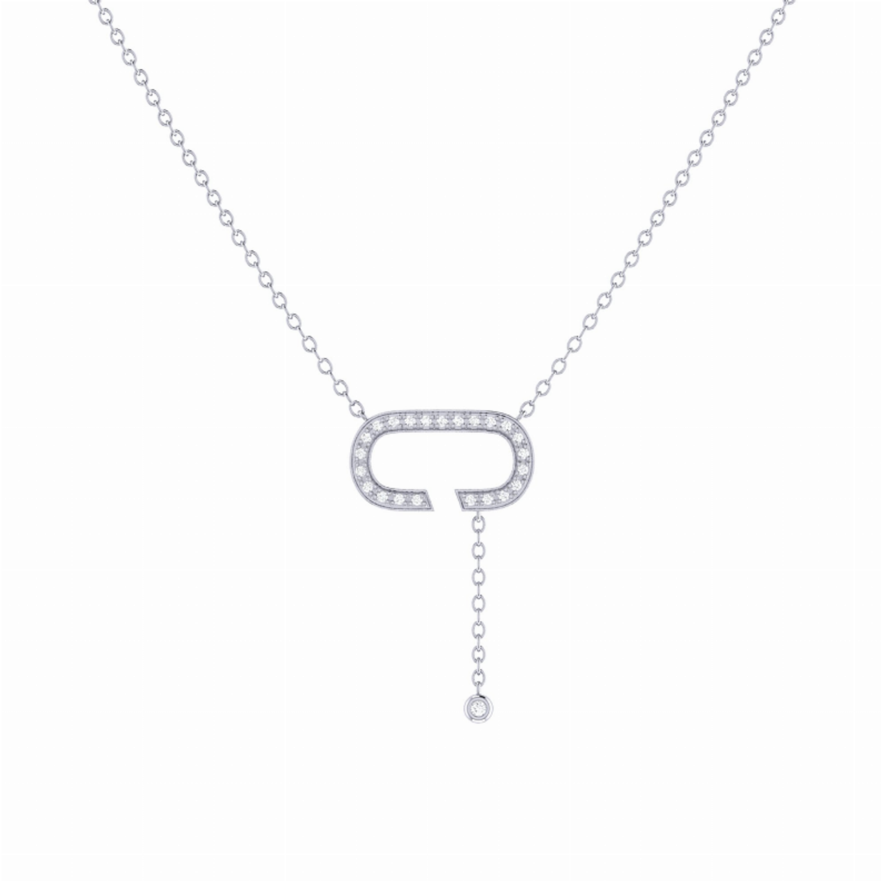 Celia C Bolo Adjustable Diamond Lariat Necklace in Sterling Silver