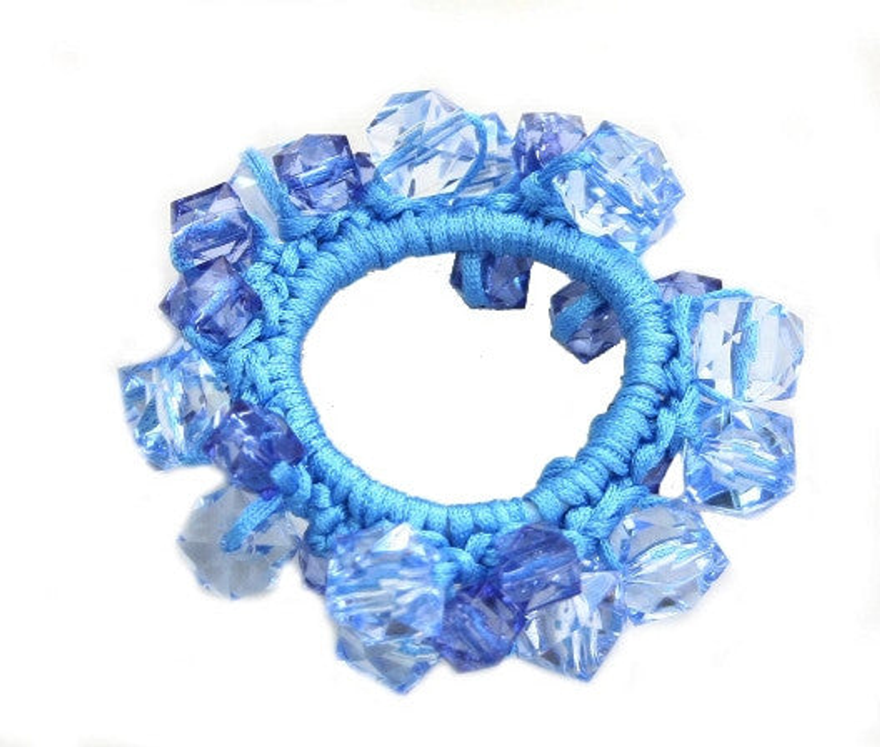 Faceted Bead Elastic Pony - 1339-01