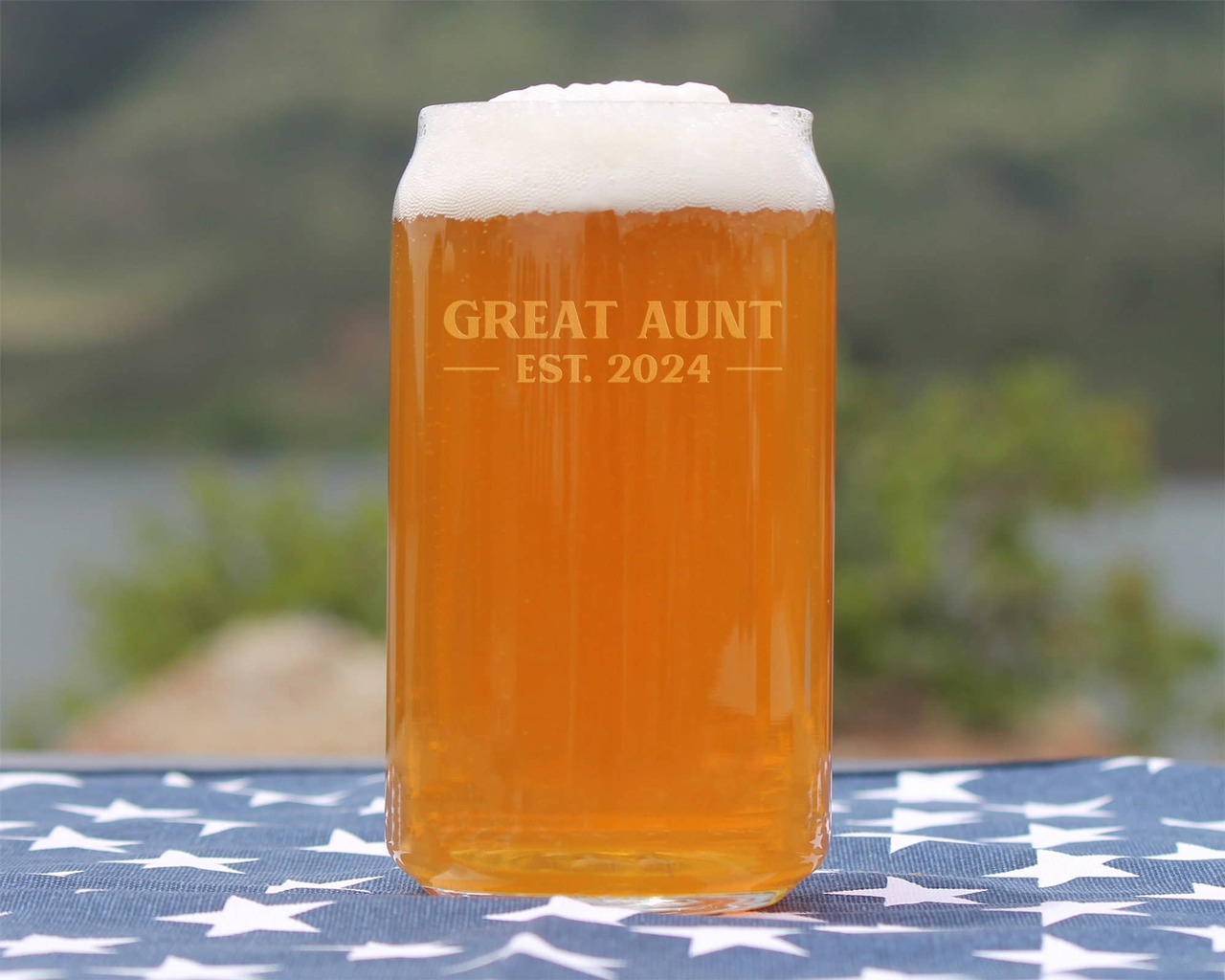 Bold 2024 New Great Aunt Beer Can Pint Glass -  Gifts