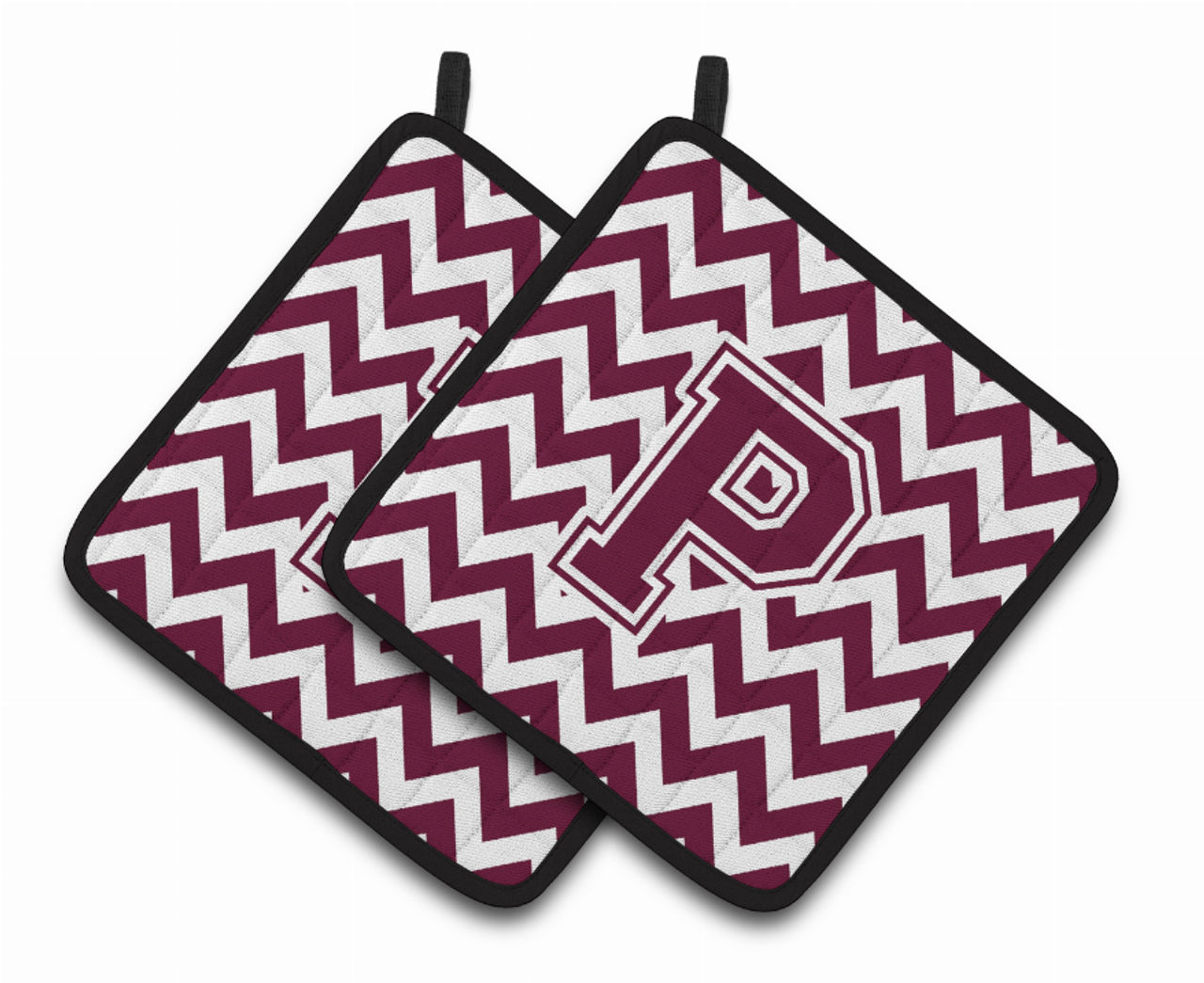 Monogram Chevron Pair of Pot Holders - CJ1051-PPTHD