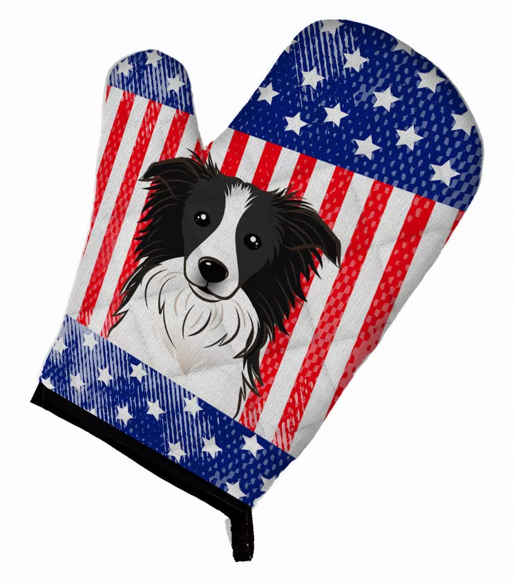 American Flag and Dog on Oven Mitt - S000213B001695P069323V028