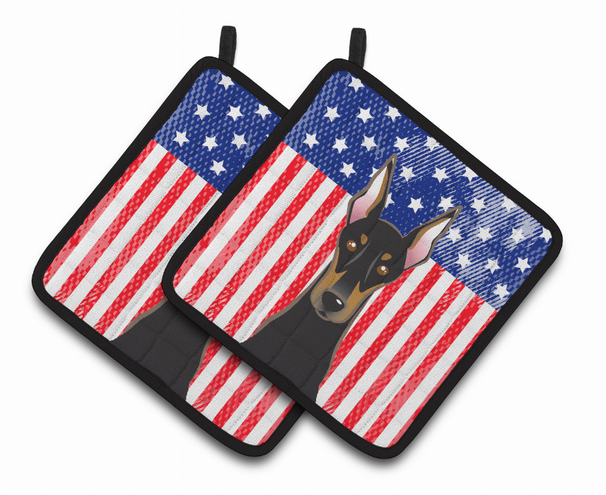 American Flag and Dog on Oven Mitt - S000213B001695P069323V007
