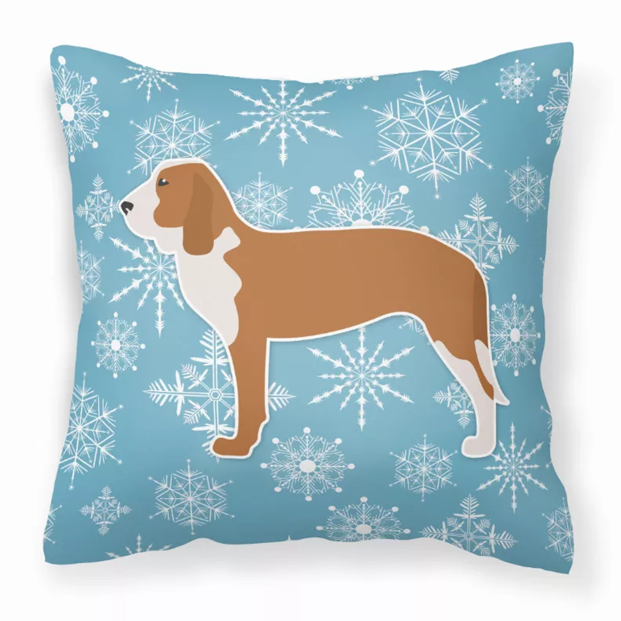 Winter Snowflake With Dog Fabric Decorative Pillow - S000213B001695P073817V000