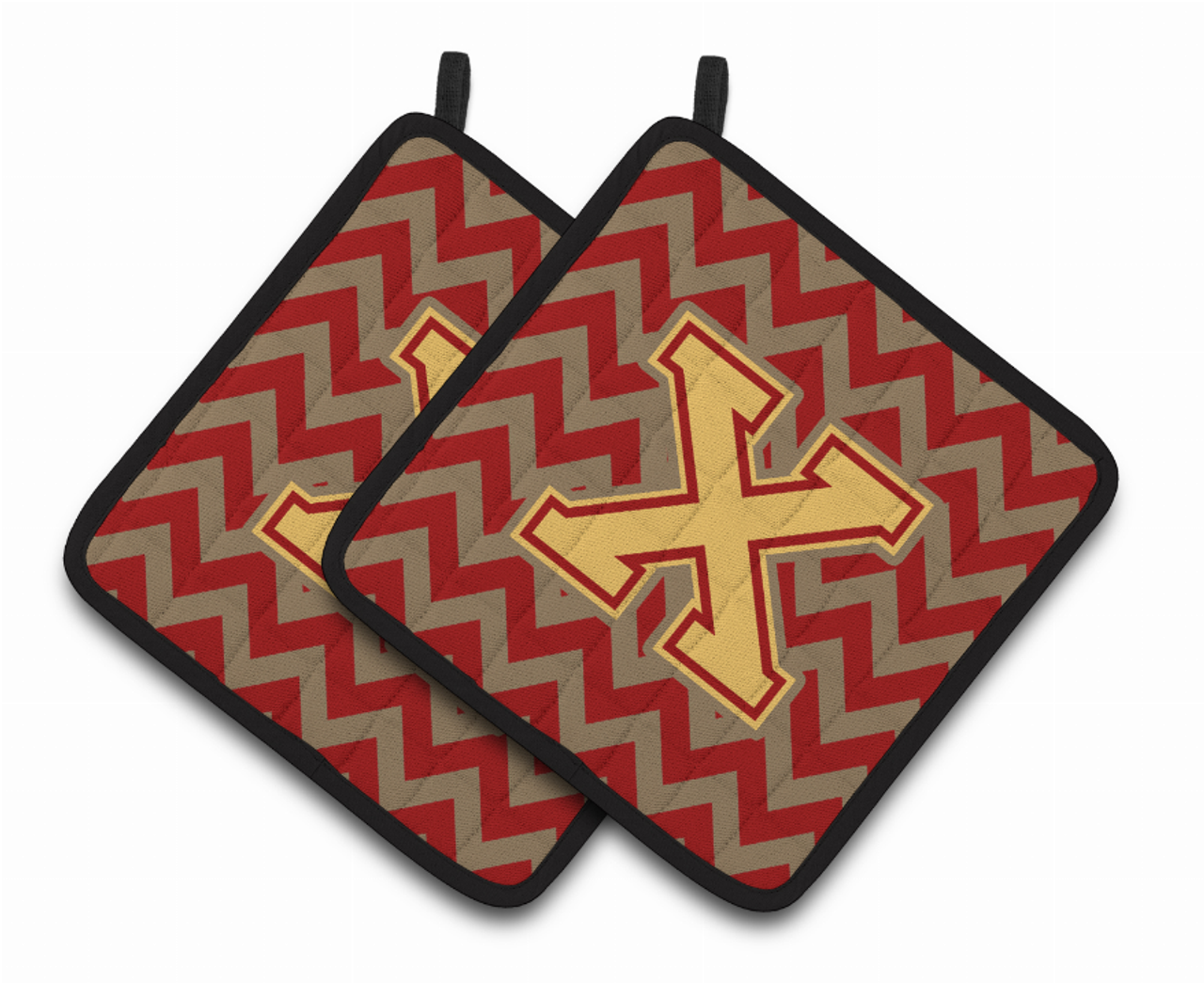 Monogram Chevron Pair of Pot Holders - CJ1048-XPTHD