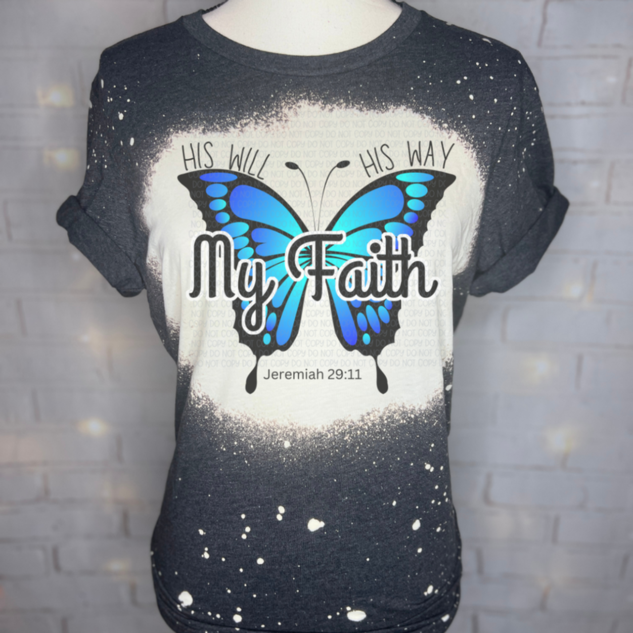 His Will His Way Bleached Graphic Tee - TheBlendedOwl000683 His Will His Way Bleached Graphic Tee - TheBlendedOwl000683