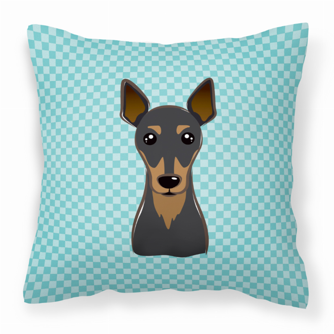 Checkerboard Print With Dog Fabric Decorative Pillow - S000213B001695P043439V000