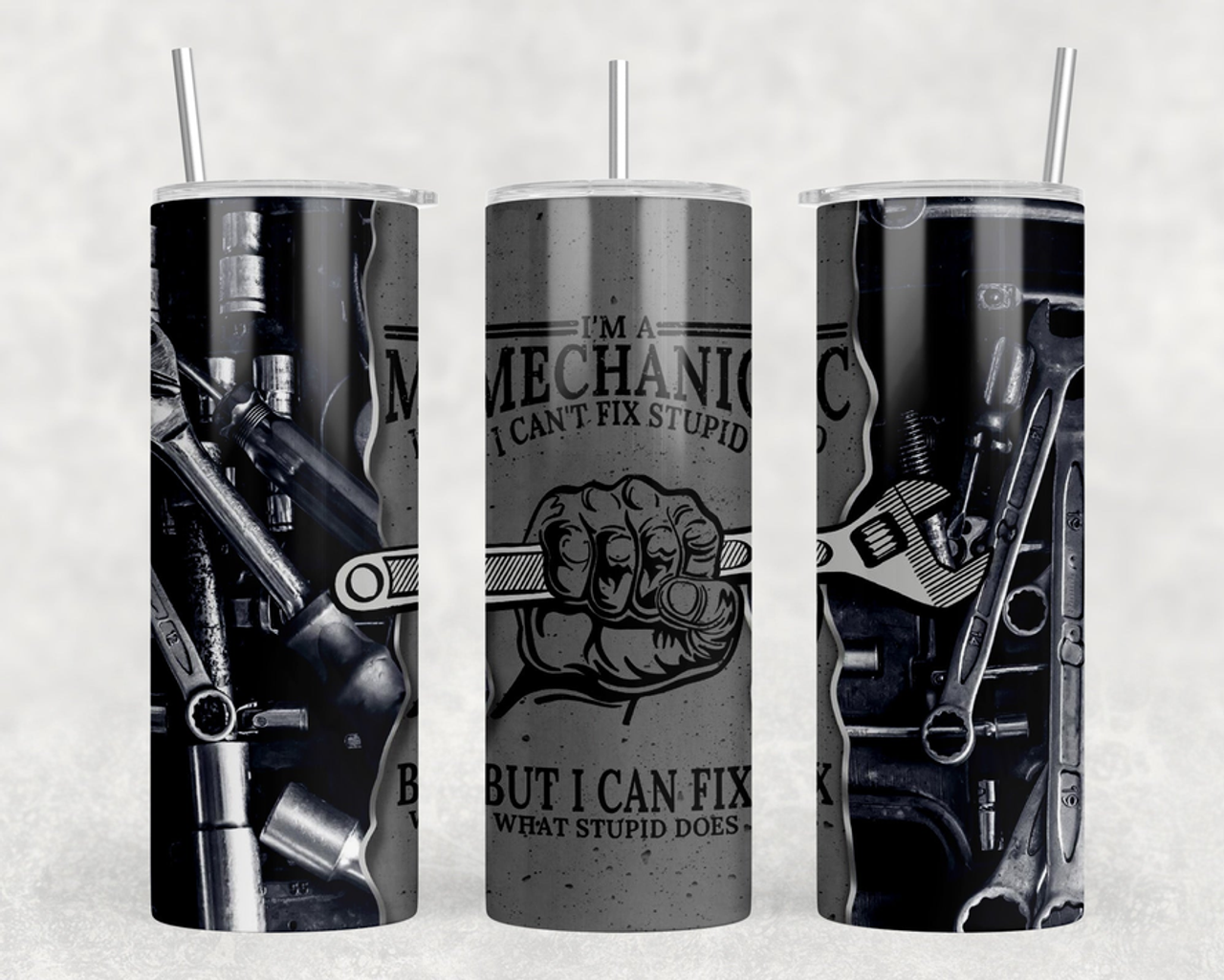 mechanic 20 oz Steel Tumbler With Or Without Bluetooth Speaker
