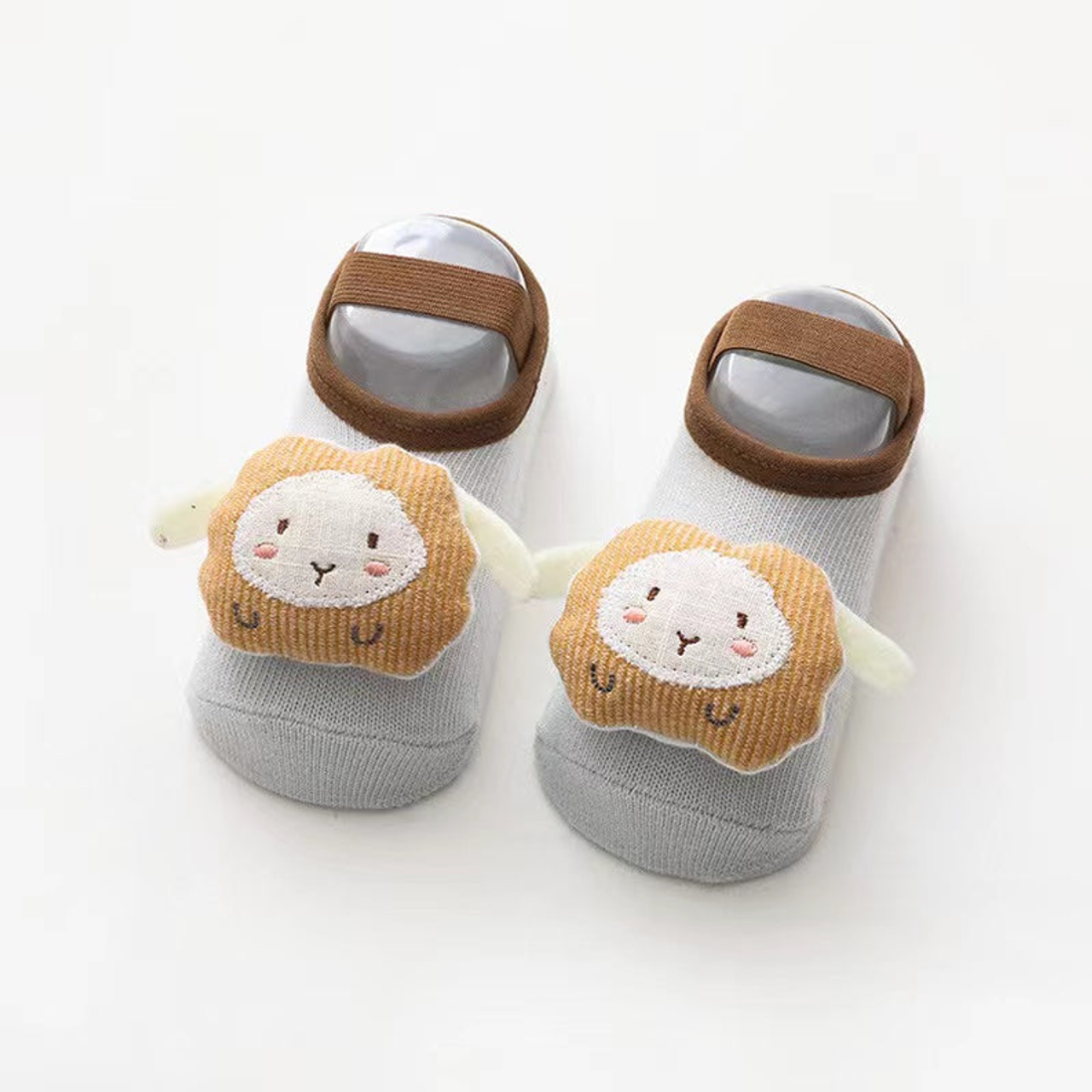 Baby 3D Cartoon Animal Patched Design Dispensing Non-Slip Lace-Up Socks Shoes - JM2204151459-998