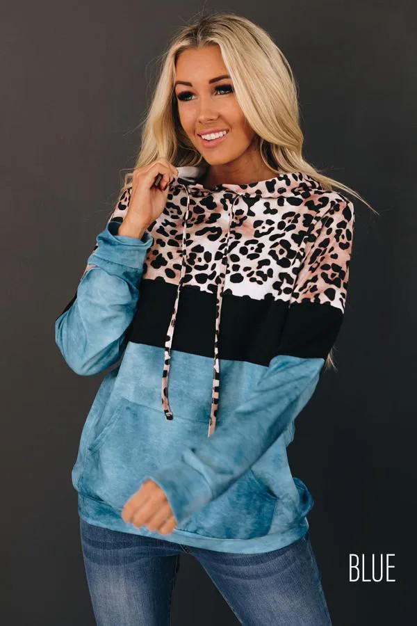 My Vibe Leopard Color-Block Hoodie - S000742B001640P000820V017