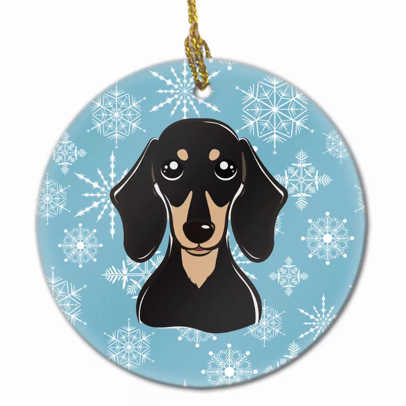 Snowflake Dog on Ceramic Ornament - S000213B001695P056302V014