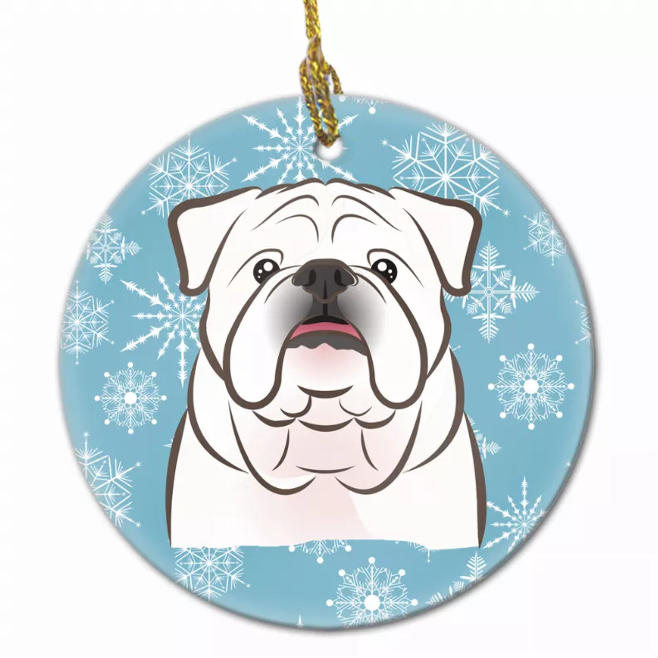 Snowflake Dog on Ceramic Ornament - S000213B001695P056302V019