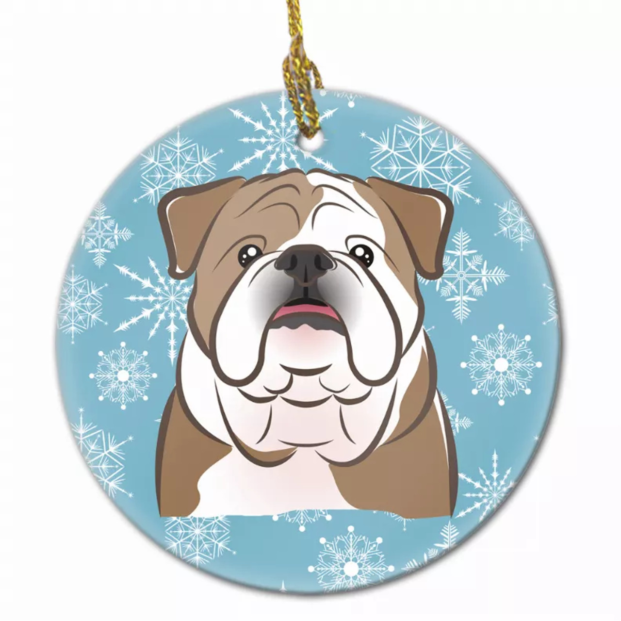 Snowflake Dog on Ceramic Ornament - S000213B001695P056302V018