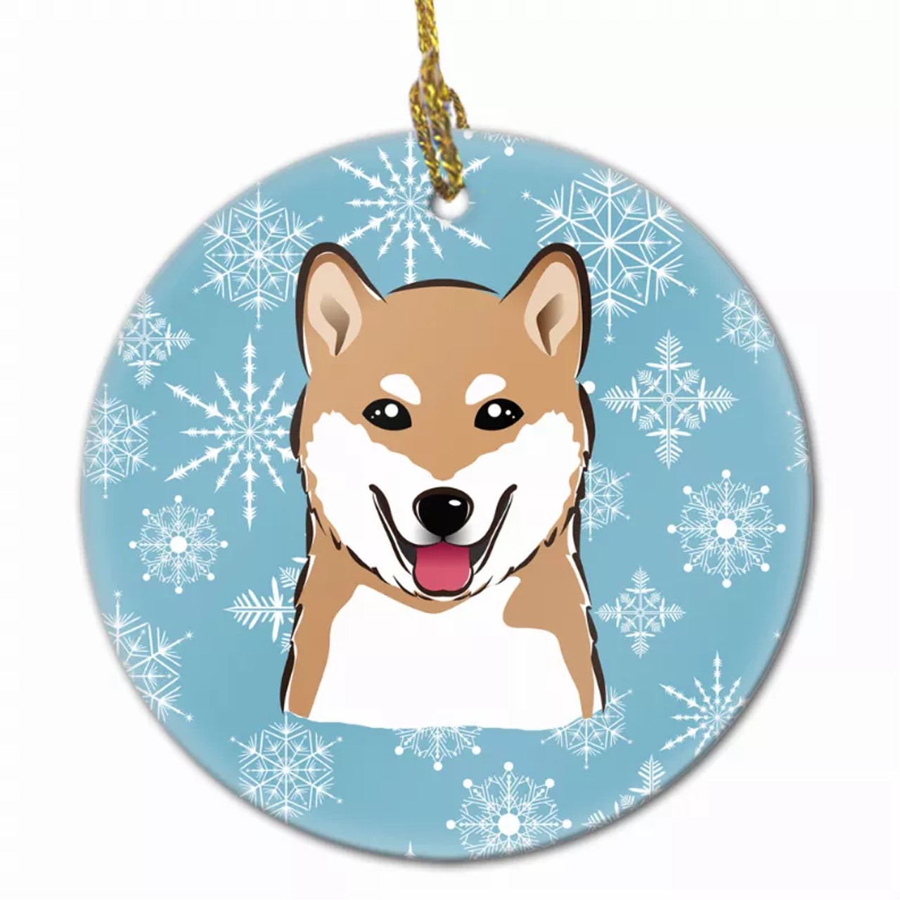 Snowflake Dog on Ceramic Ornament - S000213B001695P056302V024