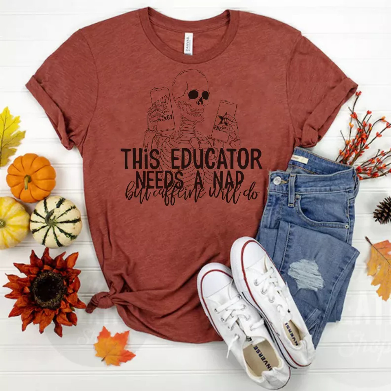 This Educator Needs A Nap But Caffeine Will Do Shirt - S001660B002344P000430V002