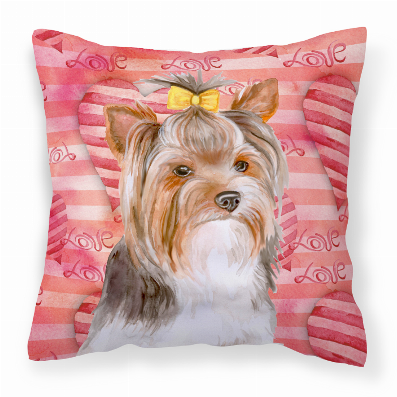 Love Design with Dog Fabric Decorative Pillow - BB9810PW1414