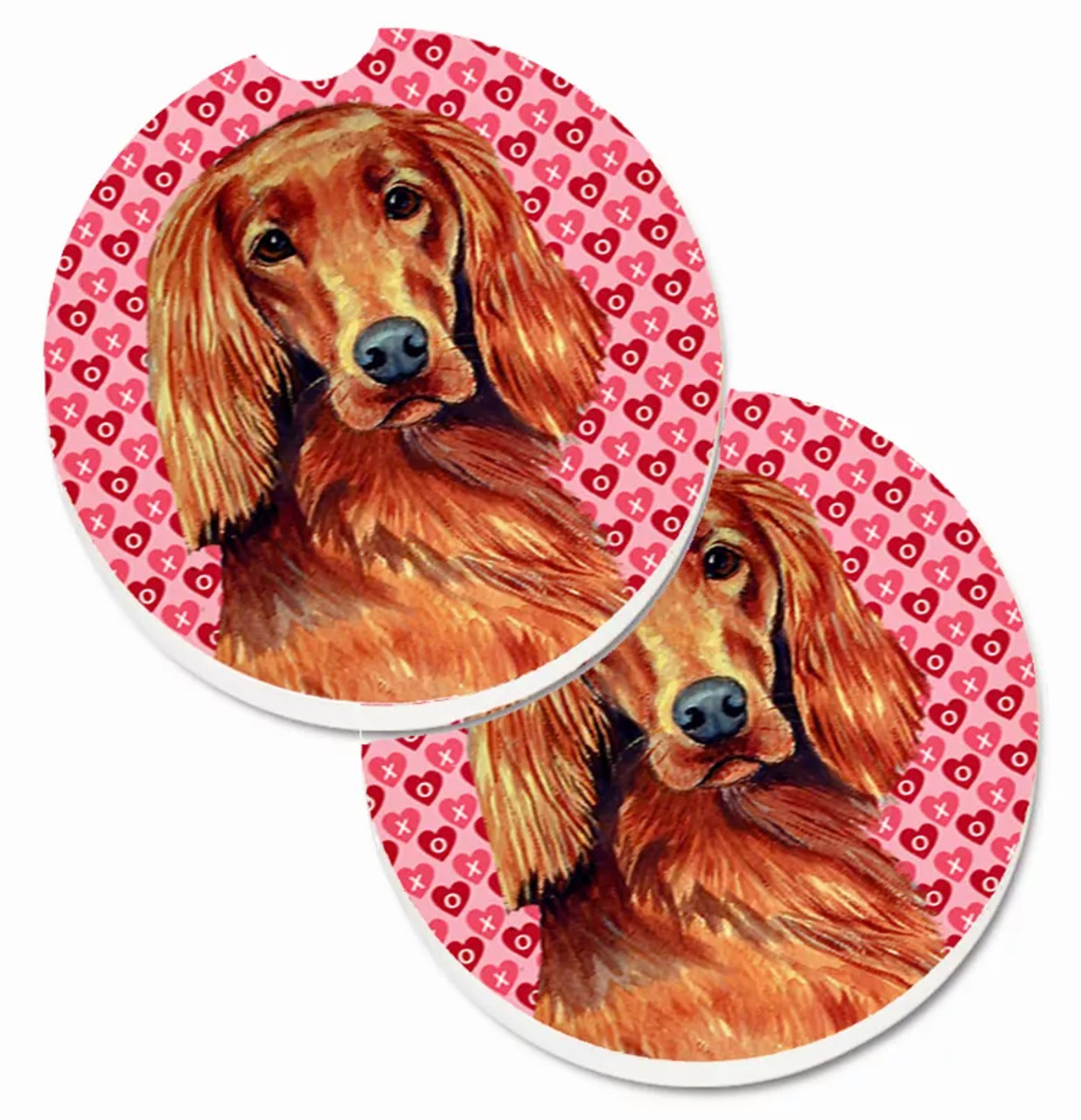 Dog Themed Valentine's Day Cup Holder Car Coasters (Set of 2) - S000213B001695P076438V034