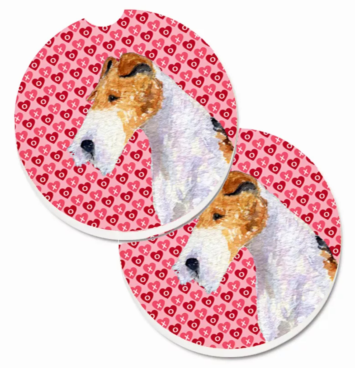 Dog Themed Valentine's Day Cup Holder Car Coasters (Set of 2) - S000213B001695P076438V074