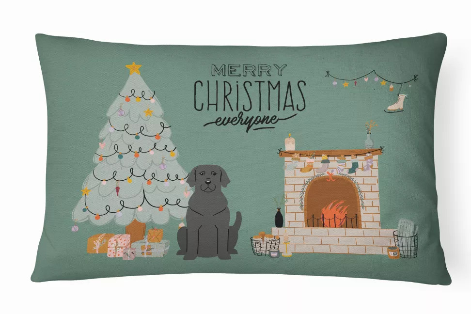 Christmas Everyone Dog Art Canvas Fabric Decorative Pillow - S000213B001695P020349V015