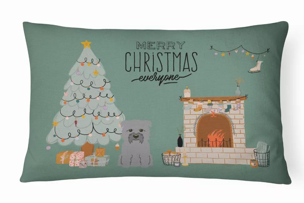 Christmas Everyone Dog Art Canvas Fabric Decorative Pillow - S000213B001695P020349V016