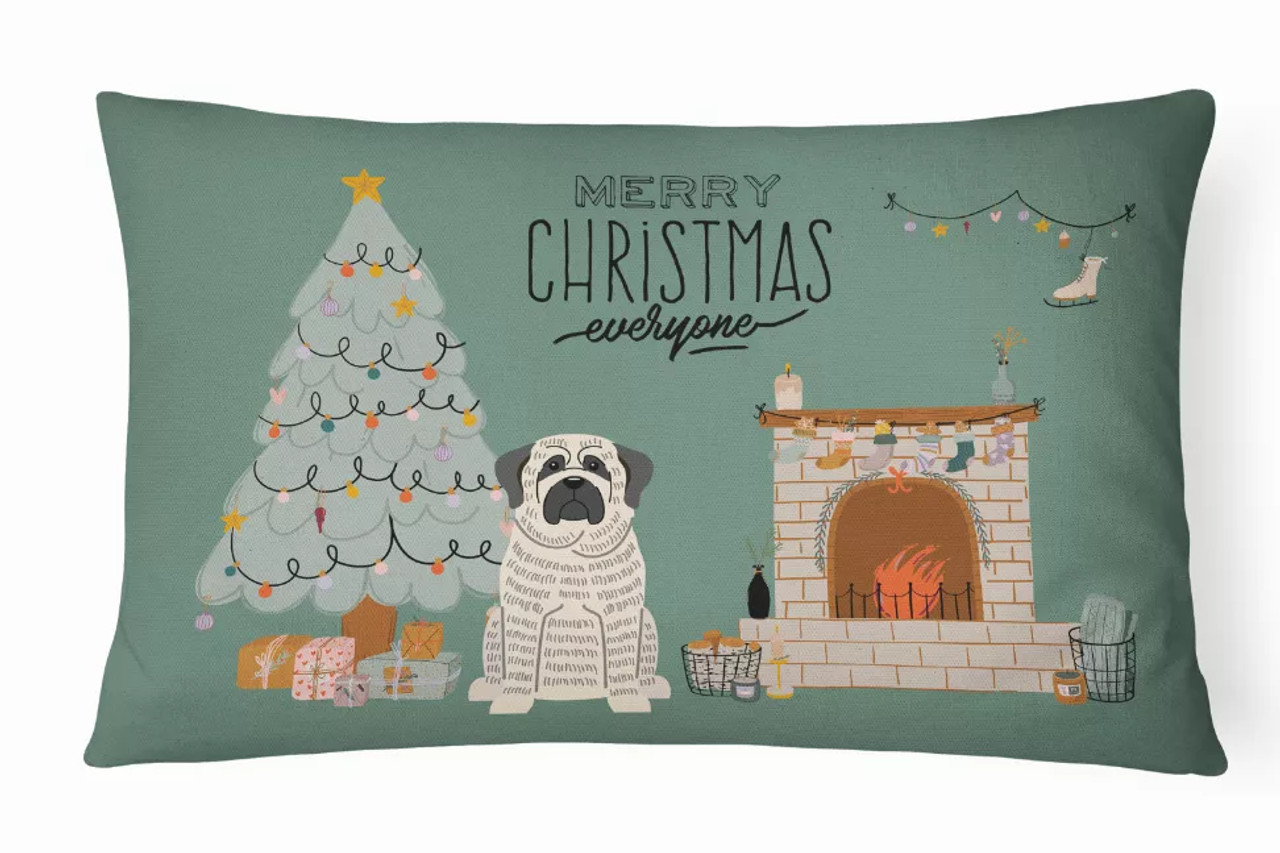 Christmas Everyone Dog Art Canvas Fabric Decorative Pillow - S000213B001695P020349V003