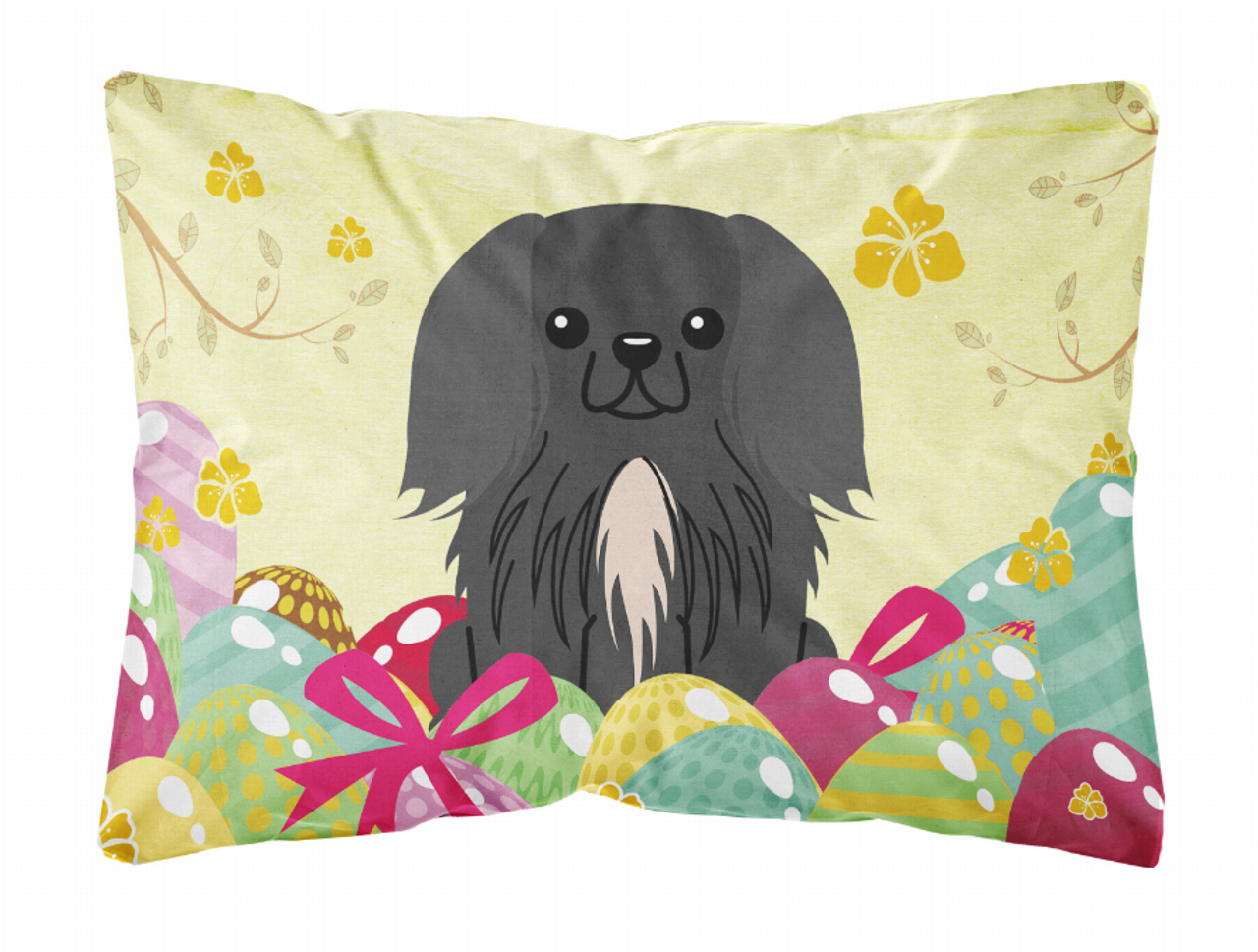 Easter Eggs Dog Art Canvas Fabric Decorative Pillow - BB6107PW1216