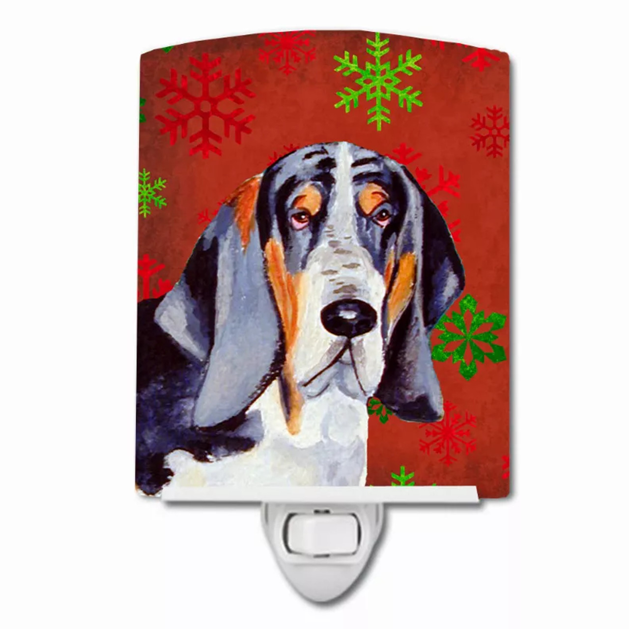 Snowflakes Holiday Dog Art Ceramic Night Light - S000213B001695P102881V000