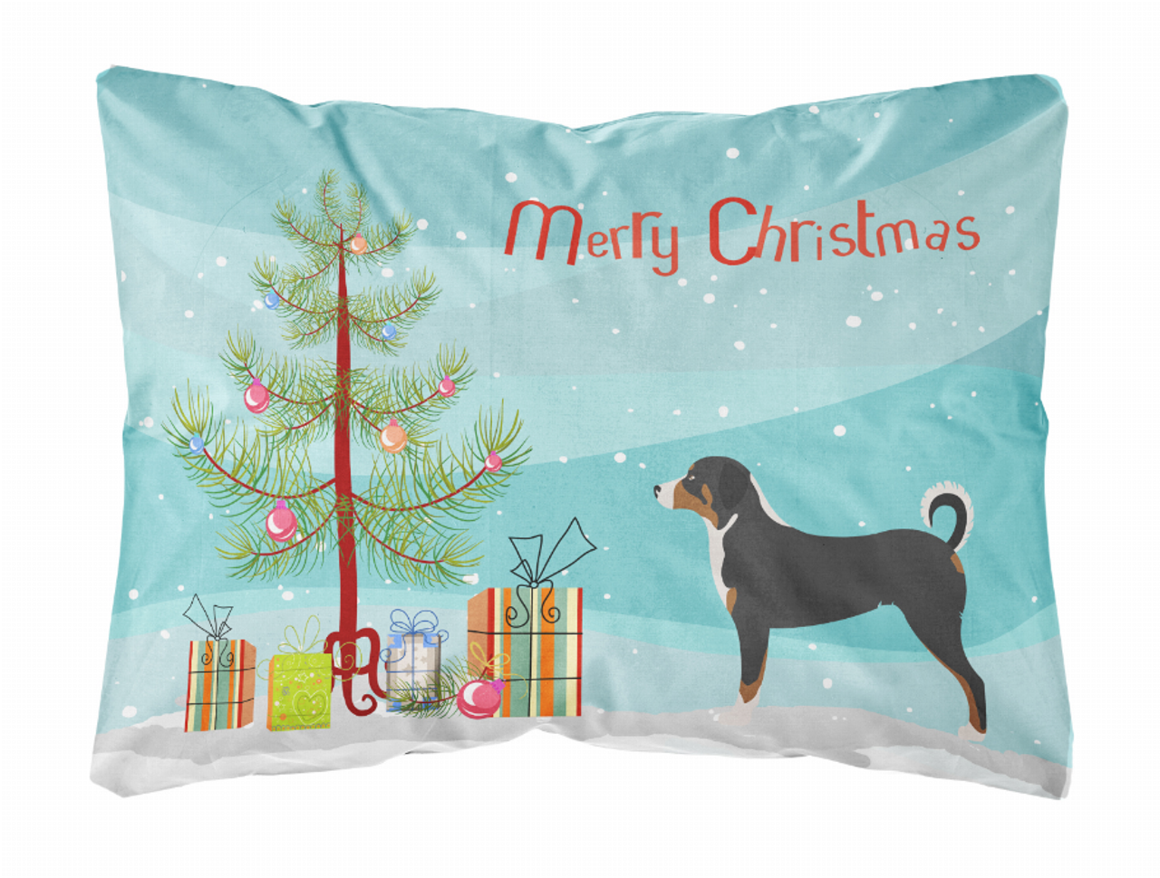 Christmas Tree Dog Art Canvas Fabric Decorative Pillow Style 2 - BB8450PW1216